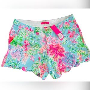 NWT Lilly Pulitzer Cay To My Heart Buttercup Knit Shorts Celestial Blue Sz 10